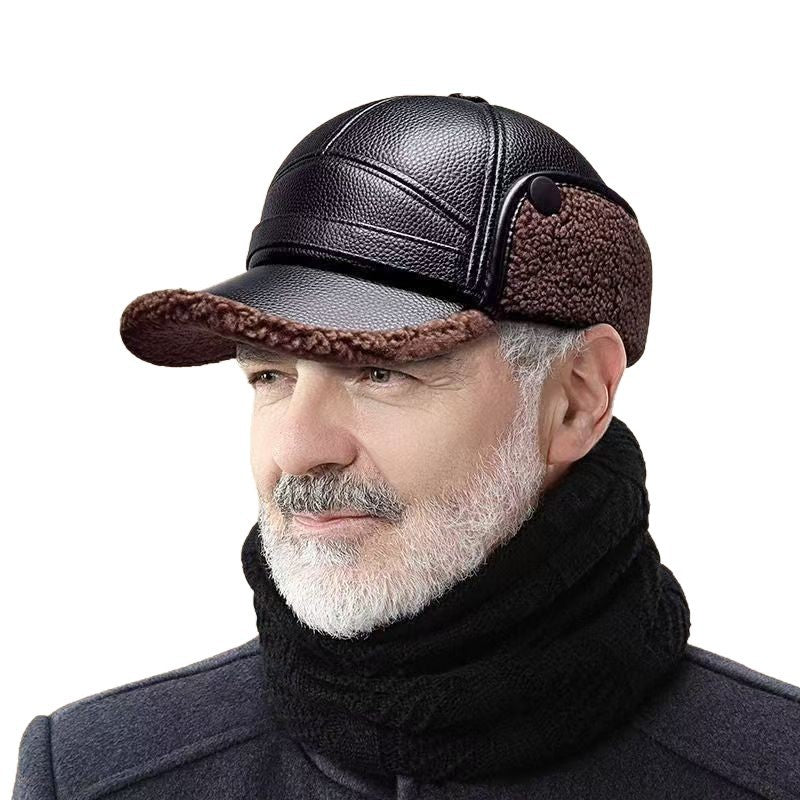 Winter Fleece-Lined Outdoor Ear-Protecting Hat For Middle-Aged And Elderly Men