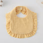 Baby Ruffled Cotton Bib – Printed Gauze Lace Absorbent Feeding Bib