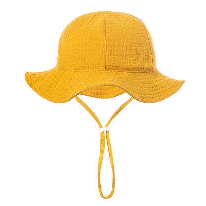 Baby Cotton Bucket Hat – Soft Breathable Sun Protection Basin Hat