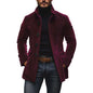 Men’s Winter Stand Collar Button-Up Jacket – Casual Blazer Style Outerwear Coat
