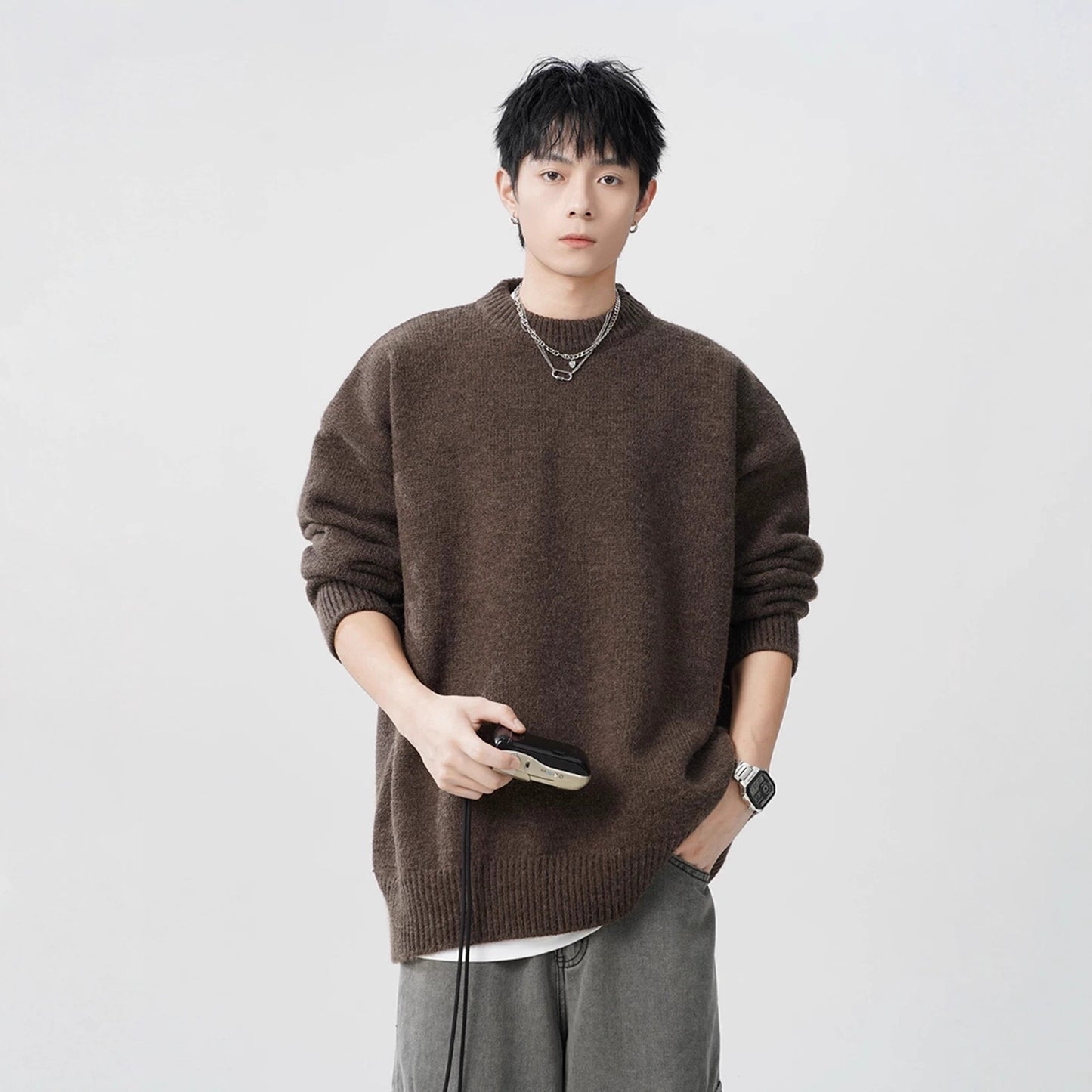 Teen & Young Adult Loose-Fitting Knit Sweater | Casual Laid-Back Style