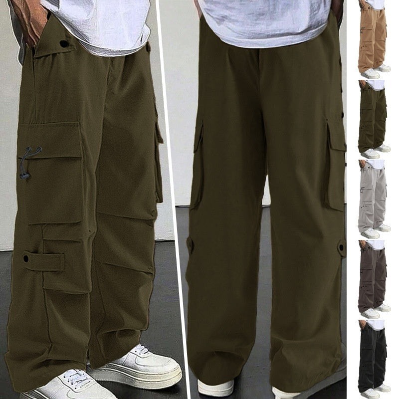 Men’s Loose Wide-Leg Quick-Dry Casual Trousers – Straight Leg Comfort Pants