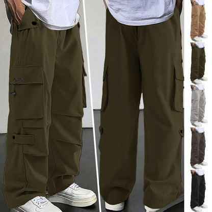 Men’s Loose Wide-Leg Quick-Dry Casual Trousers – Straight Leg Comfort Pants