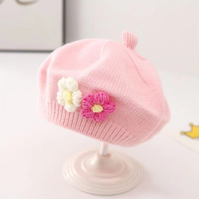 Baby Girl Wool Knitted Beret – Cute Toddler Hat