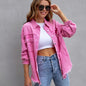 Women’s Fashion Ripped Shirt Jacket – Casual Autumn & Spring Top, Trendy Outerwear