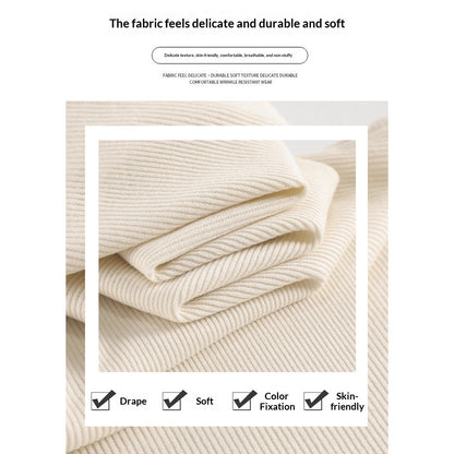 Women’s High-Waisted Straight-Leg Drapey Knit Lounge Pants – Comfortable Casual Homewear