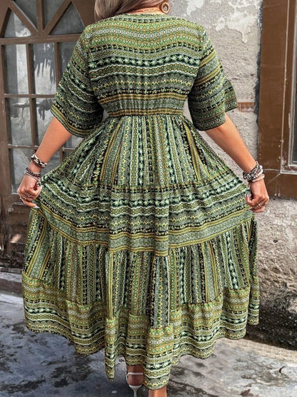 Casual Tribal Print Women's Dress for Spring & Summer – Boho Style Summer Dress
