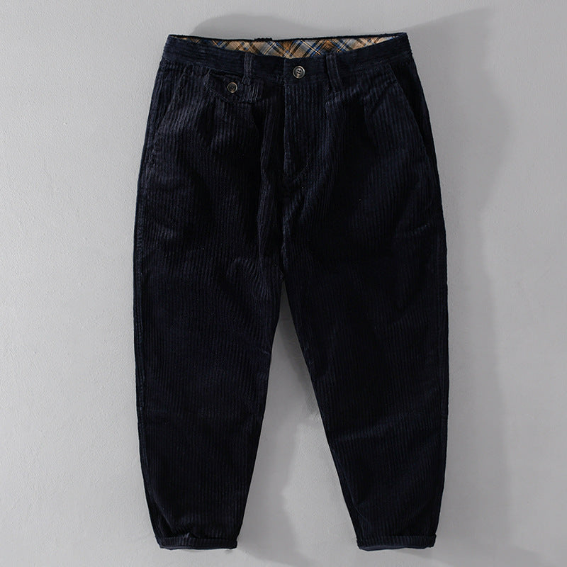 Men’s Retro Corduroy Trousers – Loose-Fit Casual Pants