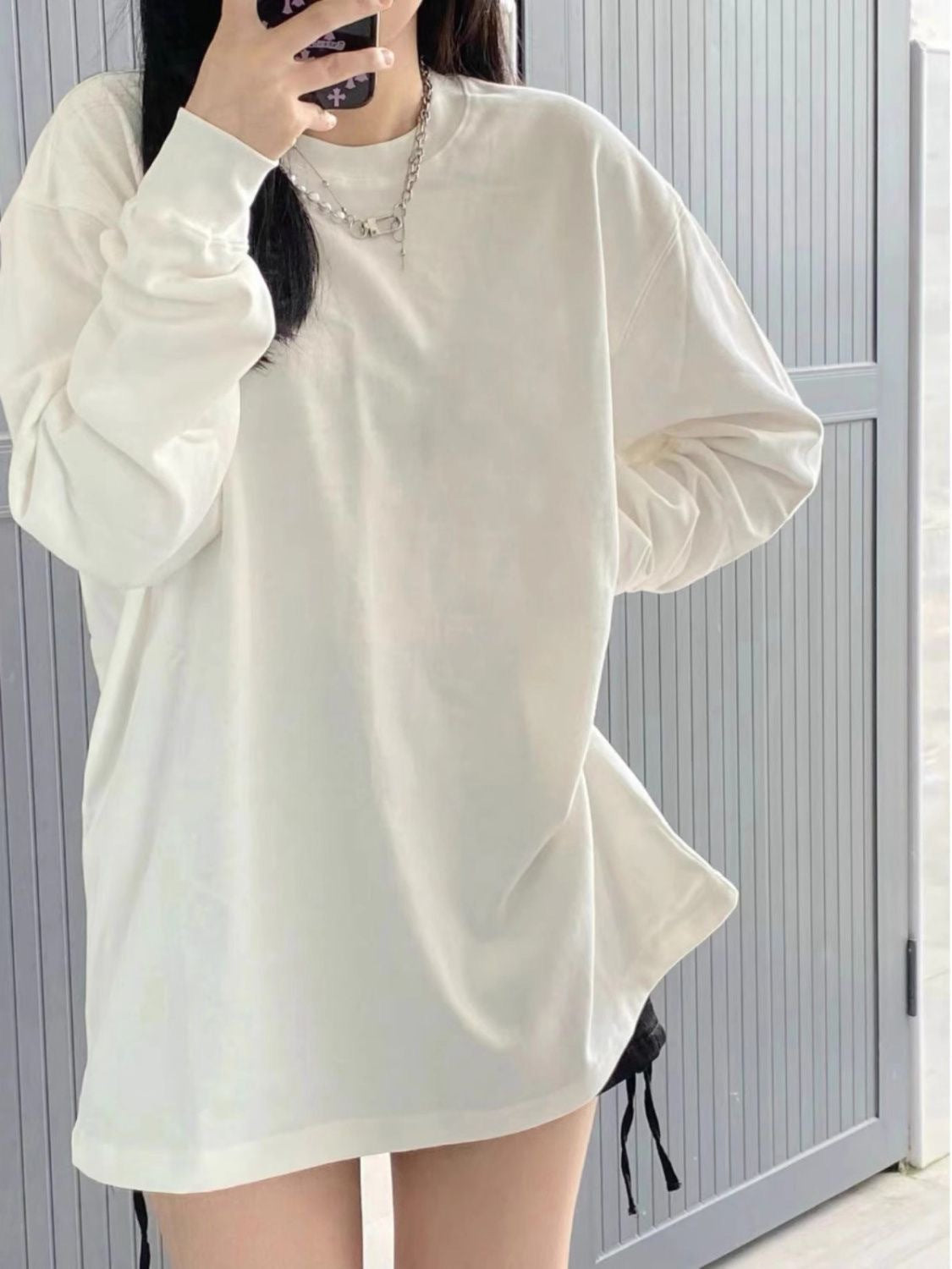 Women’s Loose Long-Sleeve Top – Casual Spring & Autumn Shirt