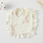 Baby Ruffled Cotton Bib – Printed Gauze Lace Absorbent Feeding Bib