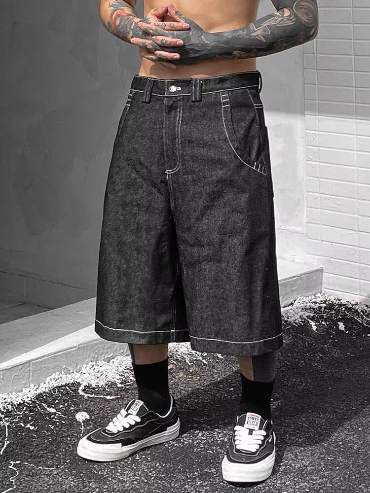 Men’s Loose-Fit Summer Denim Shorts – American West Coast Style