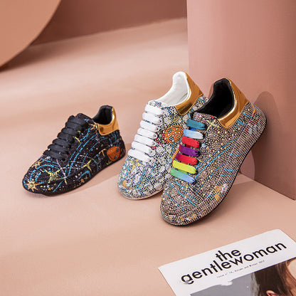 Women’s Trendy Rhinestone Platform Shoes – Fashionable Casual Sneakers