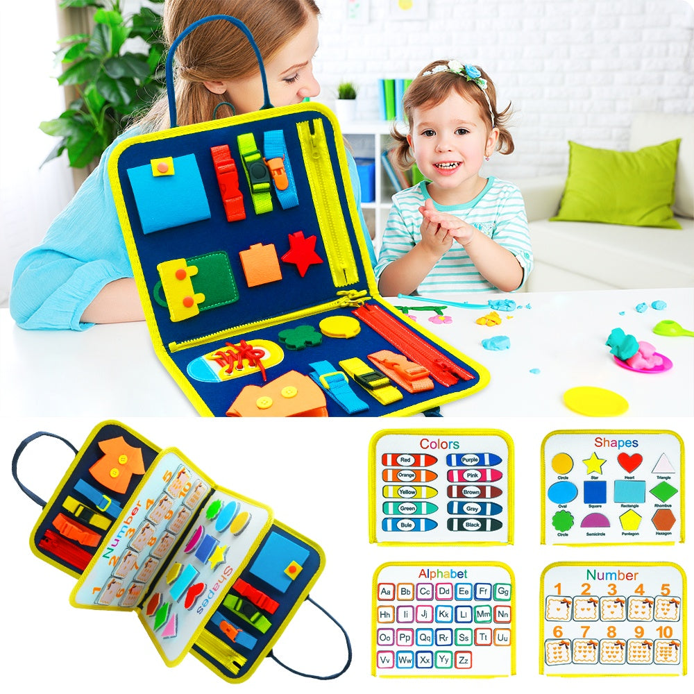Early Learning Busy Board for Children – Dressing & Buttoning Toy