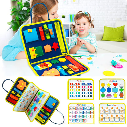 Early Learning Busy Board for Children – Dressing & Buttoning Toy