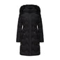 Women’s Mid-Length Cotton Coat with Big Fur Collar – Thickened Waist-Cinching Winter Jacket