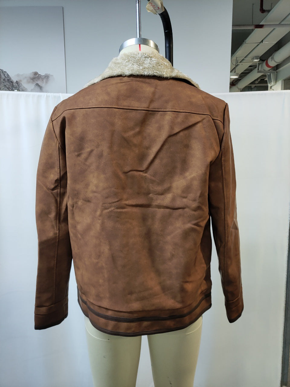 Autumn Winter Men’s Suede Jacket – Retro Brown Vintage Casual Coat