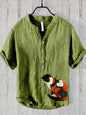 Men’s Retro Printed Short-Sleeve T-Shirt – Casual Loose-Fit Summer Top.