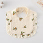 Baby Ruffled Cotton Bib – Printed Gauze Lace Absorbent Feeding Bib