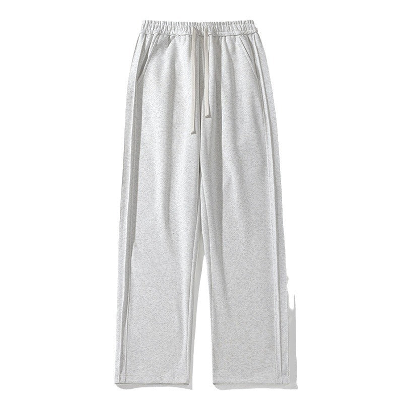 Men’s Loose-Fit Wide-Leg Sweatpants – Straight-Leg Draped Athletic Trousers