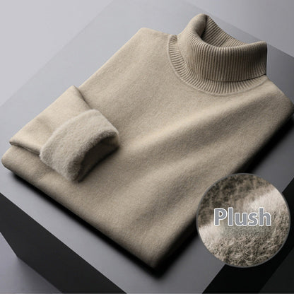 Women’s Fleece Turtleneck Sweater – Warm Thick Knitted Pullover Top for Winter