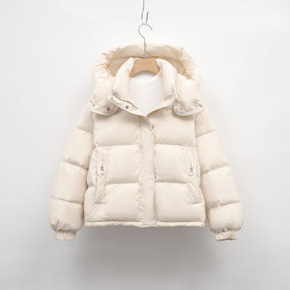 Women’s Korean-Style Hooded Puffer Jacket – Warm Winter Coat for Cold Weather