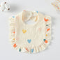 Baby Ruffled Cotton Bib – Printed Gauze Lace Absorbent Feeding Bib