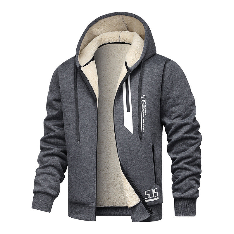 Men’s Cashmere Fleece Hoodie – Thick Warm Jacket