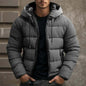 Men’s Winter Hooded Jacket – Casual Zip-Up Coat with Pockets Outerwear