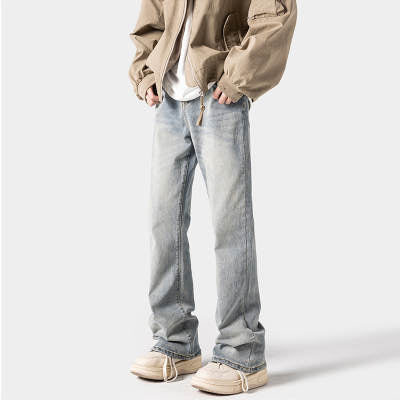 Men’s American Retro Black Casual Workwear Washed Pants – Vintage Street Style Trousers