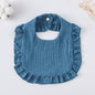 Baby Ruffled Cotton Bib – Printed Gauze Lace Absorbent Feeding Bib