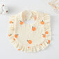 Baby Ruffled Cotton Bib – Printed Gauze Lace Absorbent Feeding Bib