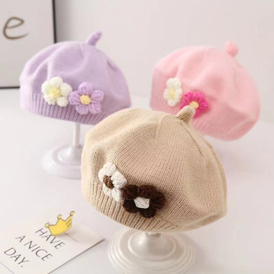 Baby Girl Wool Knitted Beret – Cute Toddler Hat