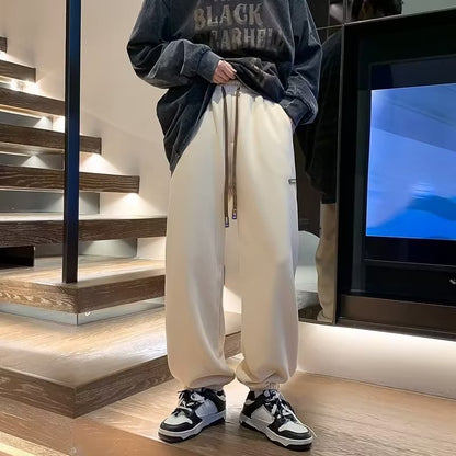 Men's Fleece-Lined Thickened Loose-Fit Casual Pants – Warm & Comfortable