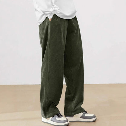 Men’s Casual Drawstring Trousers – Loose-Fit Straight Pants with Pockets for Sports & Everyday Wear