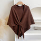 Women’s Winter Triangular Knitted Shawl – Thick Soft Solid Color Neck Wrap, Korean Style