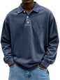Men’s Fall Polo Shirt Long Sleeve – High-Quality, Breathable, Casual Solid T-Shirt