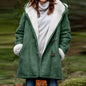 Women’s Winter Button Coat – Warm Hooded Jacket with Pockets