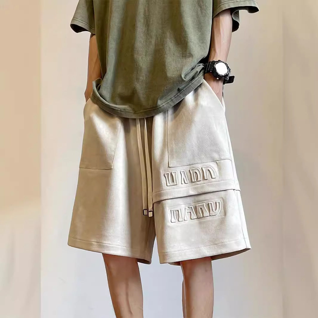 Men’s Heavyweight Suede Capri Shorts – Casual Mid-Length Comfort Fit Pants