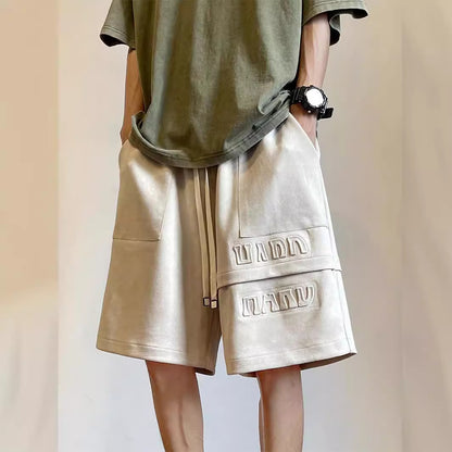 Men’s Heavyweight Suede Capri Shorts – Casual Mid-Length Comfort Fit Pants