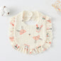 Baby Ruffled Cotton Bib – Printed Gauze Lace Absorbent Feeding Bib