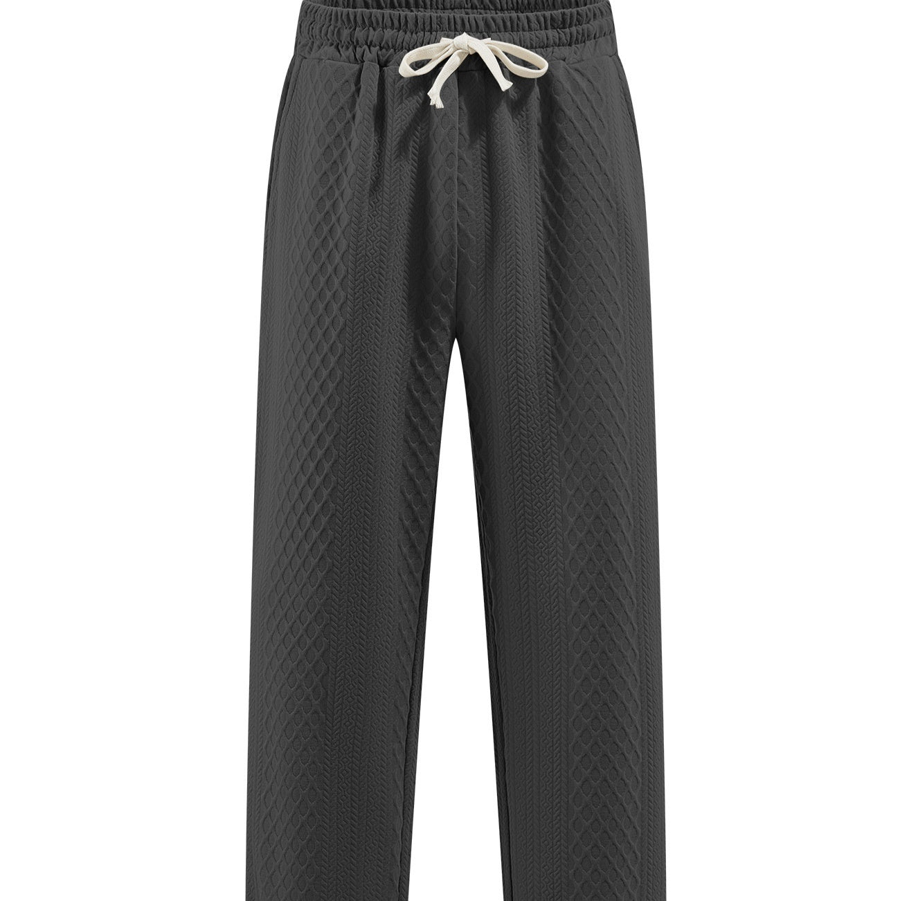 Men’s Loose Casual Jacquard Knit Pants – Straight-Leg Comfortable Trousers