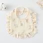 Baby Ruffled Cotton Bib – Printed Gauze Lace Absorbent Feeding Bib