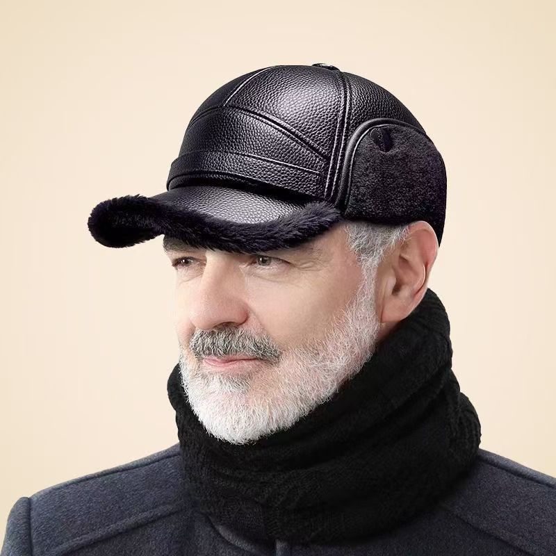 Winter Fleece-Lined Outdoor Ear-Protecting Hat For Middle-Aged And Elderly Men