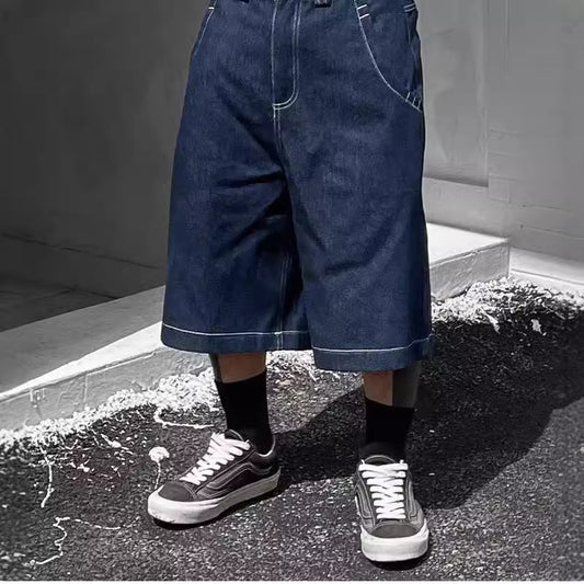 Men’s Loose-Fit Summer Denim Shorts – American West Coast Style