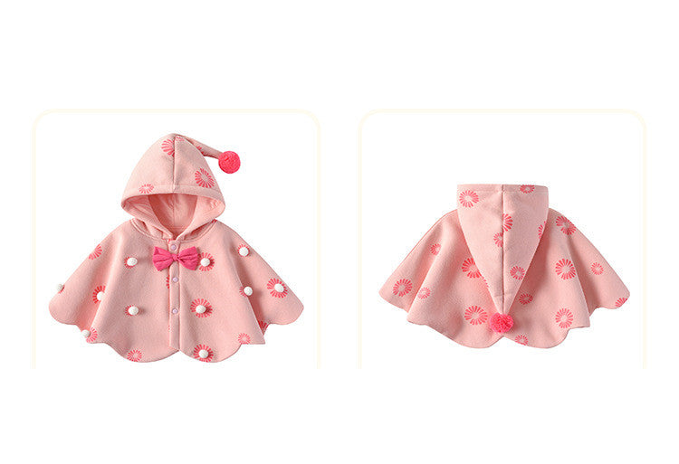 Children’s Hooded Shawl Quilt – Cute Princess Fan Baby Blanket