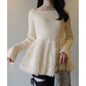 Women’s Long-Sleeve Knitted Patchwork Sweater – Floral Embroidered Casual Knit Top