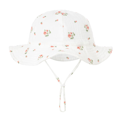 Baby Cotton Bucket Hat – Soft Breathable Sun Protection Basin Hat