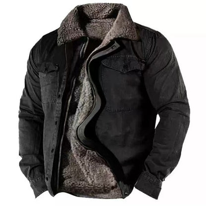 Men’s Casual Cotton Zipper Jacket – Loose Fit Grey Brown Youth Outerwear