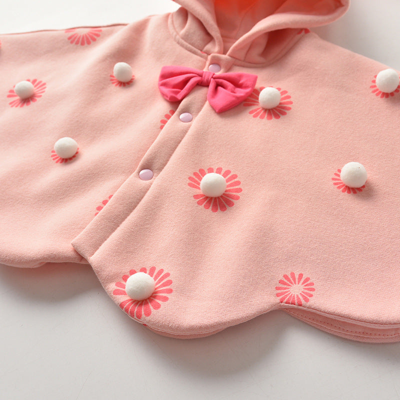 Children’s Hooded Shawl Quilt – Cute Princess Fan Baby Blanket