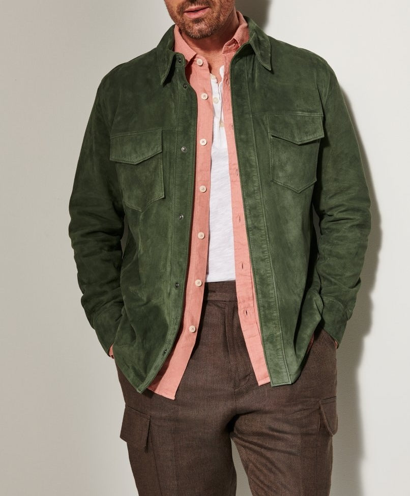 Men’s Suede Shirt Jacket – Noah Coat